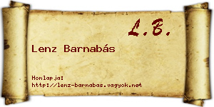 Lenz Barnabás névjegykártya